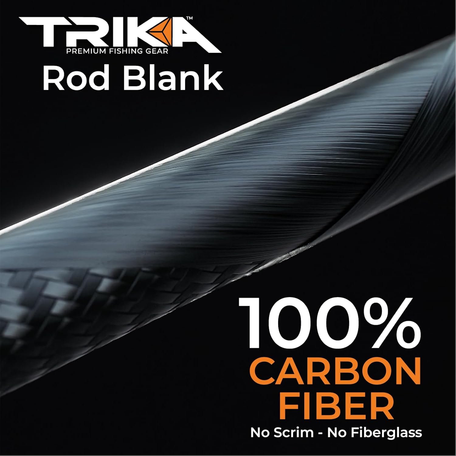 TRIKA 6X Spinning/Casting Carbon Rod Carbon Weave Rod for Extra Sensitive Vibration | Longer Casting | Lightweight Freshwater Fishing Pole
