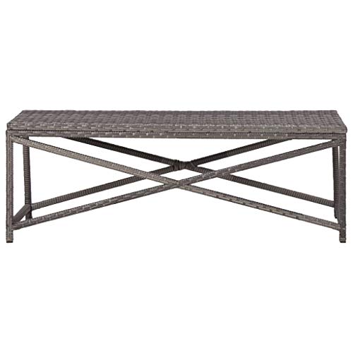 Patio Bench, Patio Bench Shower Bench Ottomans Decorative Bench Suitable for Entryway Porch Yard Bedroom, 47.2" Poly Rattan Brown