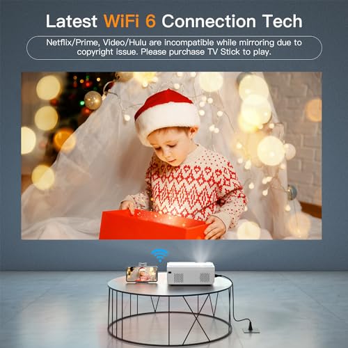 Mini Projector, VOPLLS 1080P Full HD Supported Video Projector, Portable Outdoor Home Theater Movie Projector, 50% Zoom, Compatible with HDMI, USB, AV, Smartphone/Tablet/Laptop/PC/TV Box