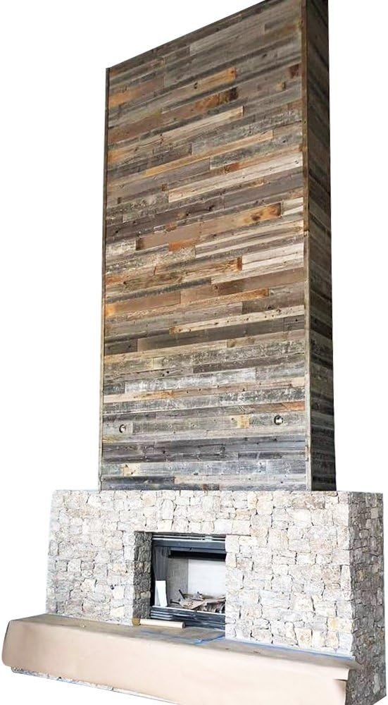 Real Wood - Reclaimed barn Wood Wall Paneling. Planks for Accent Walls- Easy Nail Up Application (46 Square feet)