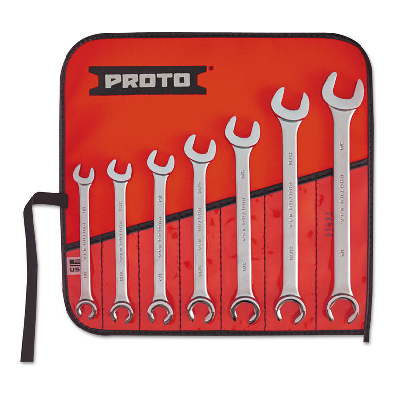 Proto J3700A 7 Piece Combination Flare Nut Wrench Set - 6 Point