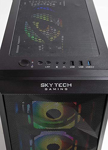 Skytech Gaming Eclipse Gaming PC, Intel i7 14700K 3.4 GHz, RTX 4070 Ti, 1TB NVME Gen4, 32GB DDR5 RAM RGB, 1000W Gold ATX 3.0 PSU Wi-Fi, Win 11 Home, RGB Keyboard and RGB-Mouse Included