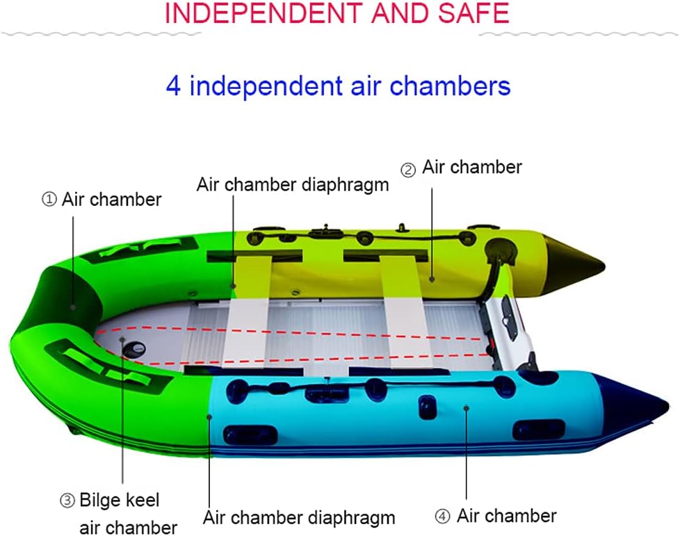 Inflatable Fishing Boat Canoe for Adult 7.5 ft 2-Person Portable Inflatable Rafts Kayak with Aluminum Alloy Bottom Apply to Oce Sea Lake in
