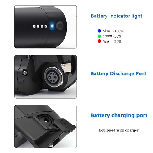 E-Bike Li-Ion Battery 36V Ebike Battery 10.4Ah 12Ah 13.6Ah Ebike Down Tube Battery for 350W 500W 750W 1000W Motor with Charger and Safety Lock LED Power Indicator,10.4ah