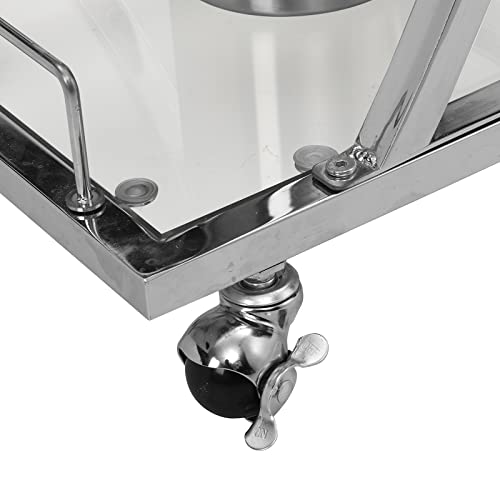 Silver Bar Cart, Rolling Liquor Serving Cart, 3-Tier Liquor Kitchen Tea Trolley with Wine Rack & Glass Holder Metal Frame,Mobile Bar Carts for The Home