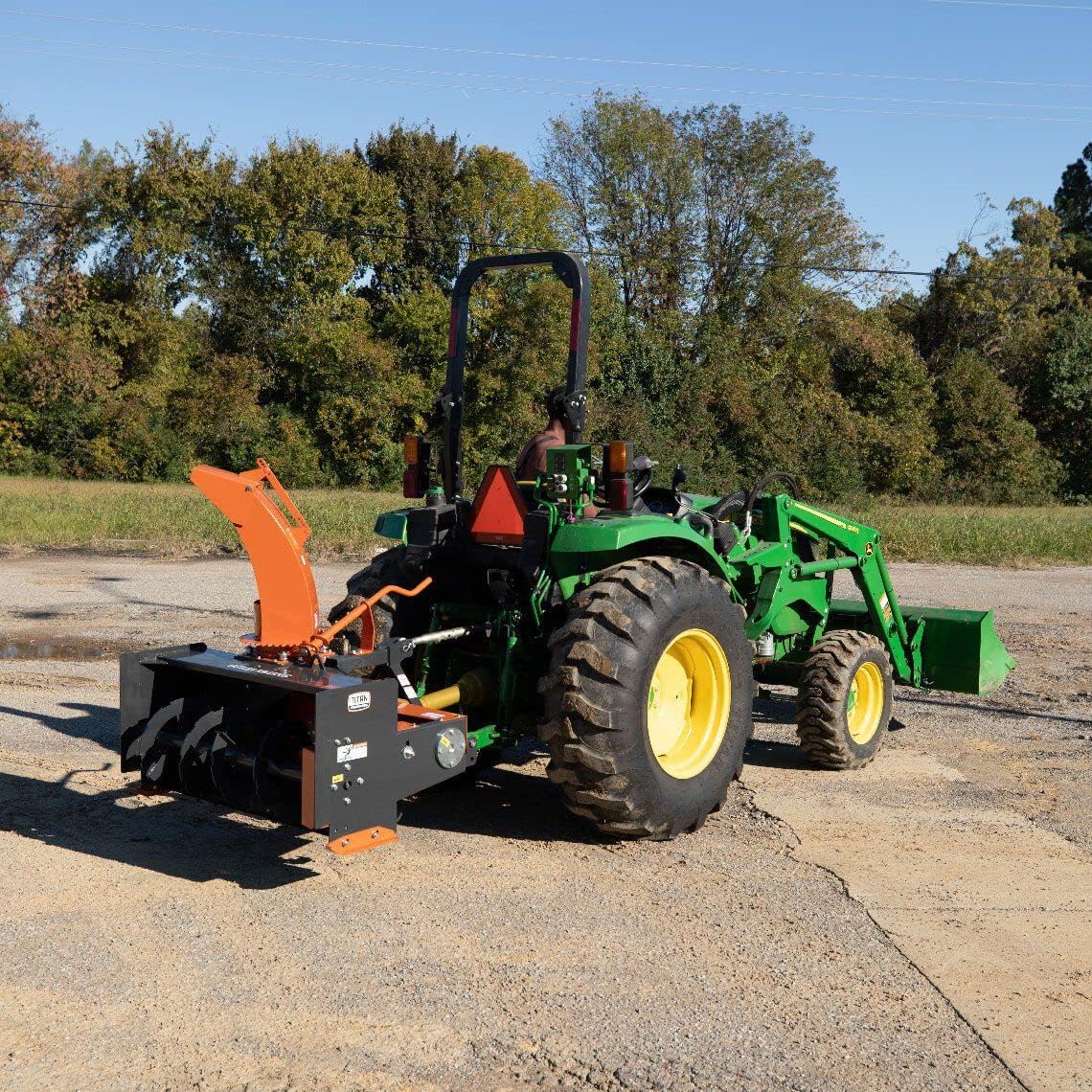 Titan Attachments 4 FT Snow Blower, Category 1, 3 Point PTO Driven, Directional Snow Chute