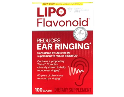Lipo-Flavonoid Plus Ear Health Dietary Supplement Caplets 100 Count (Pack 5)