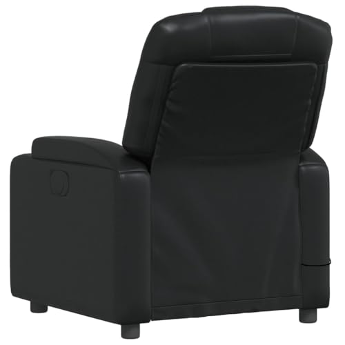 Massage Recliner Chair Black Faux Leather,6Point Vibration Massage Recliner Chair with Faux Leather Upholstery for Ultimate Comfort Living Room Armchairs, Recliners & Sleeper Chairs