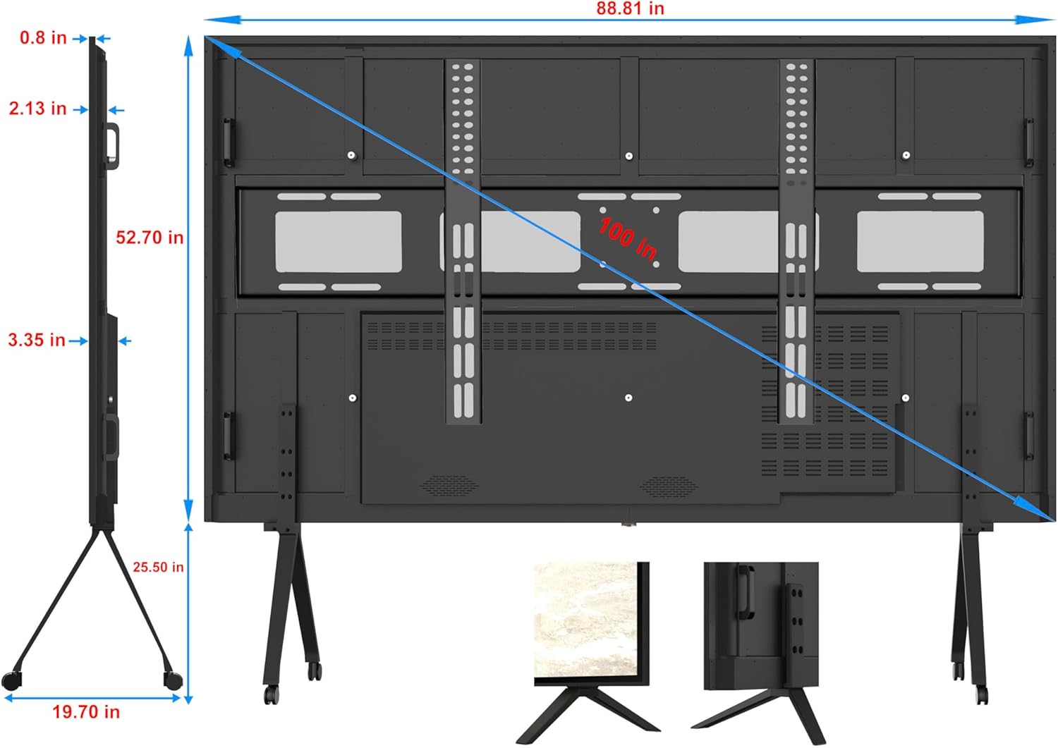 100 Inch LCD Panel 4K UHD Smart TV; TS100TD, High Brightness, High Contrast Makes Images Clearly Visible from A Distance