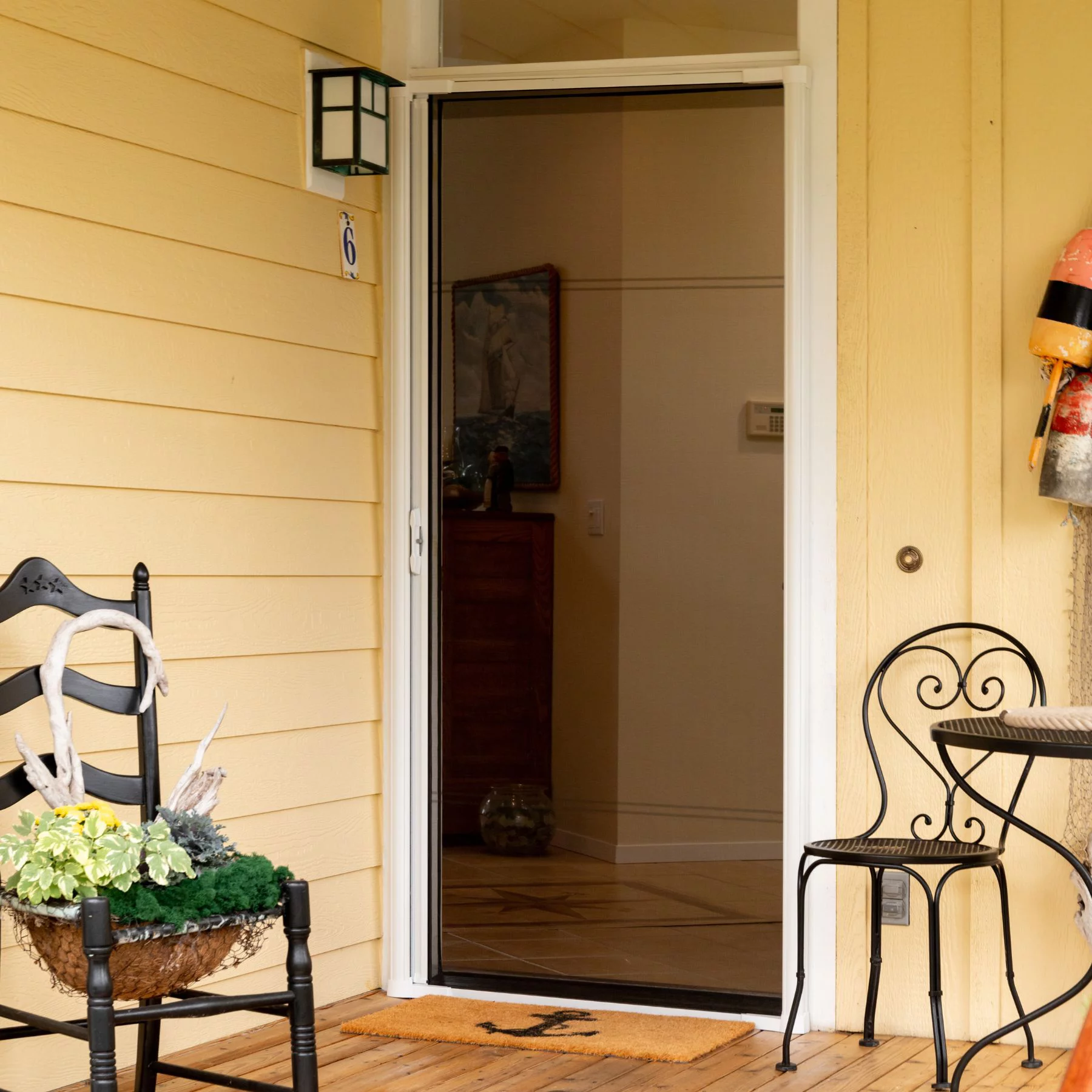 COOL Single Retractable Door Screen-Brown (for 80-in tall x 32-in to 36-in wide doors)