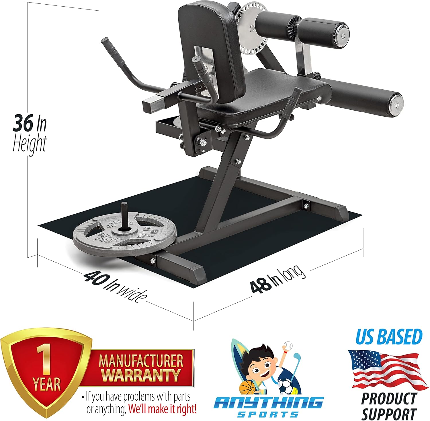 Heavy Duty Adjustable Leg Extension and Curl Machine 2.0