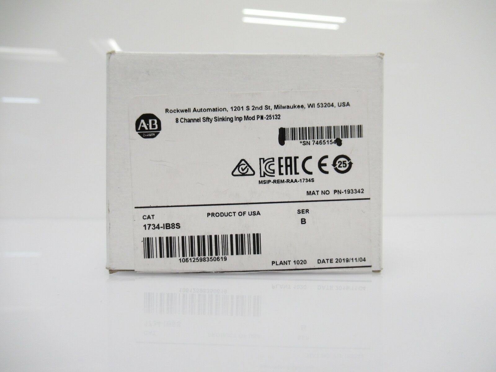 1734-Ib8S Allen-Bradley Safety Sinking Input Module 8 Chnl(New in Box)