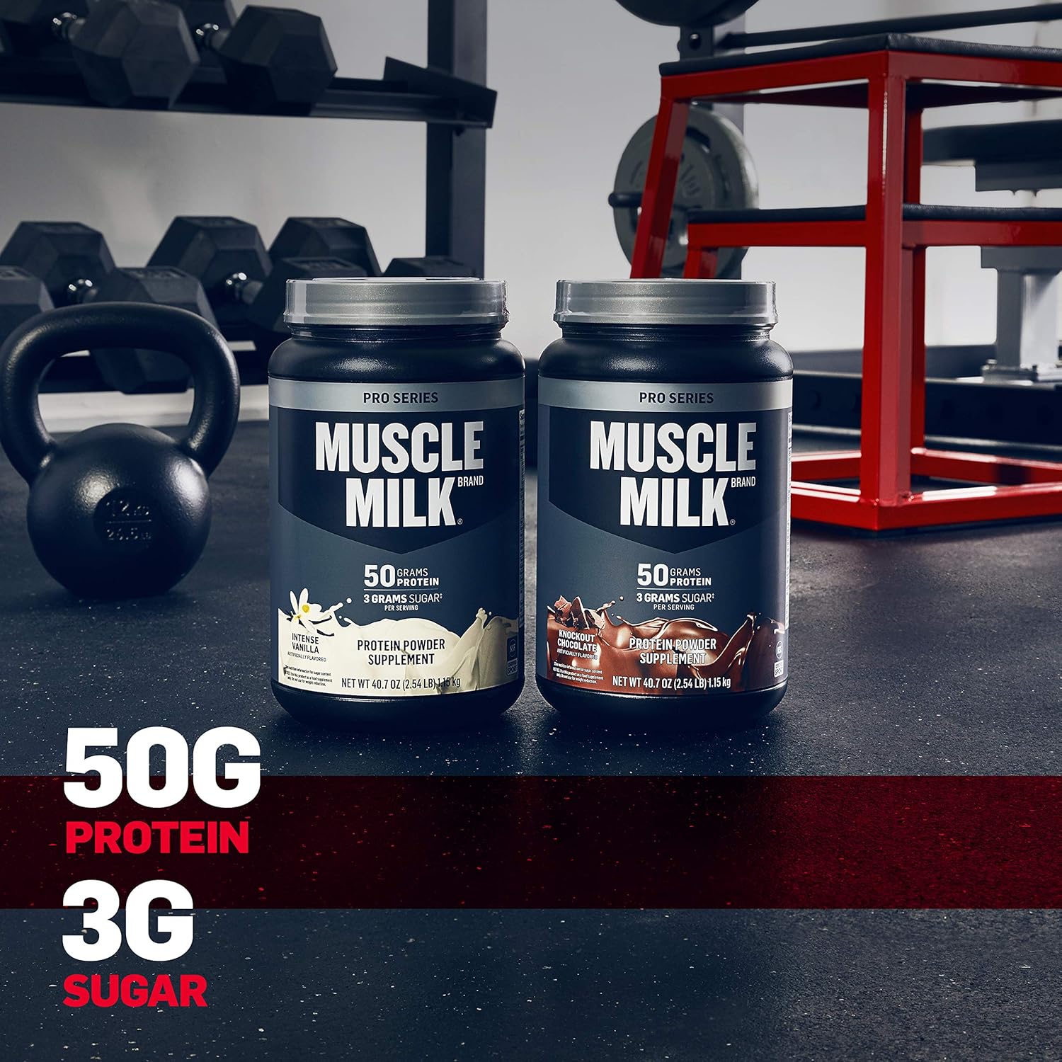 Muscle Milk Pro Series Protein Powder, Knockout Chocolate, 50g Protein, Amazon Exclusive, 5 Pound, 28 Servings Pack of 2