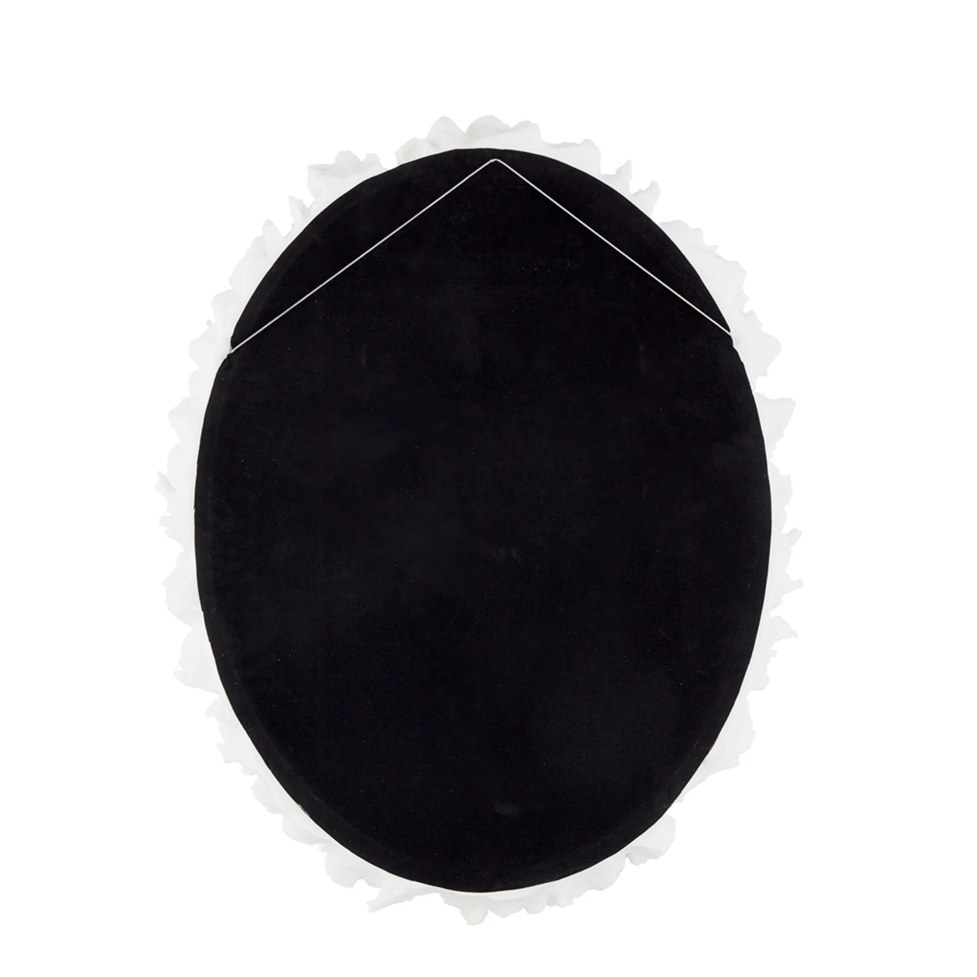 CC Home Furnishings Coral Oval Wall Mirror - 3' - White