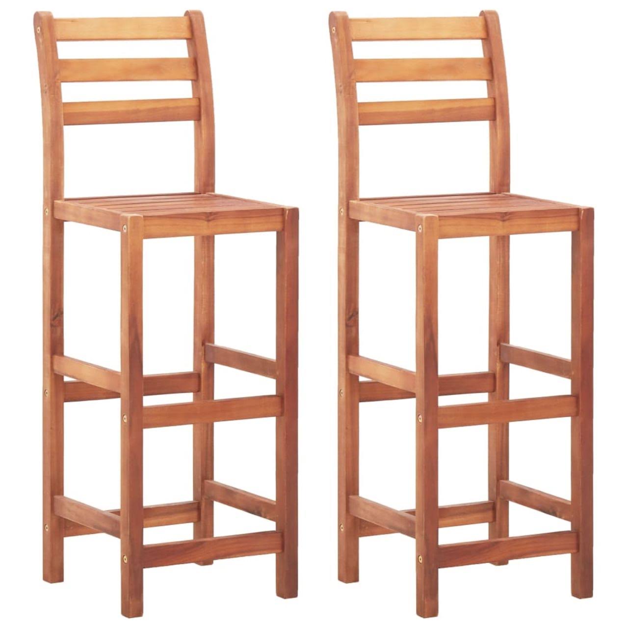 vidaXL Bar Stools 2 Pcs Solid Acacia Wood