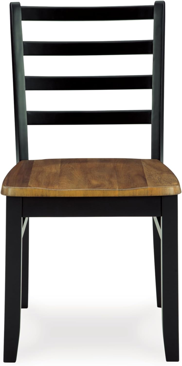 Signature Design by Ashley Blondon Dining Table and 4 Chairs, Set of 5, 42" W x 42" D x 30" H, Black & Light Brown
