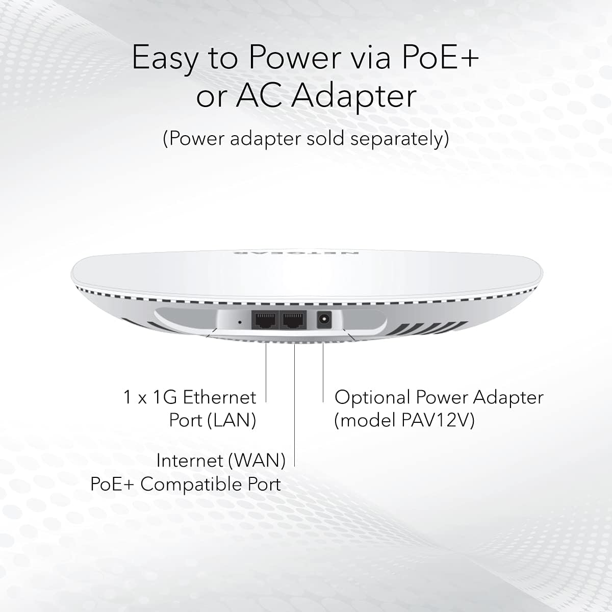 NETGEAR Wireless Access Point (WAC540) - Tri-Band AC3000 WiFi 5 Speed | Up to 600 Client Devices | 1 x 1G Ethernet LAN Port | MU-MIMO | Insight Remote Management | PoE+ or Optional Power Adapter