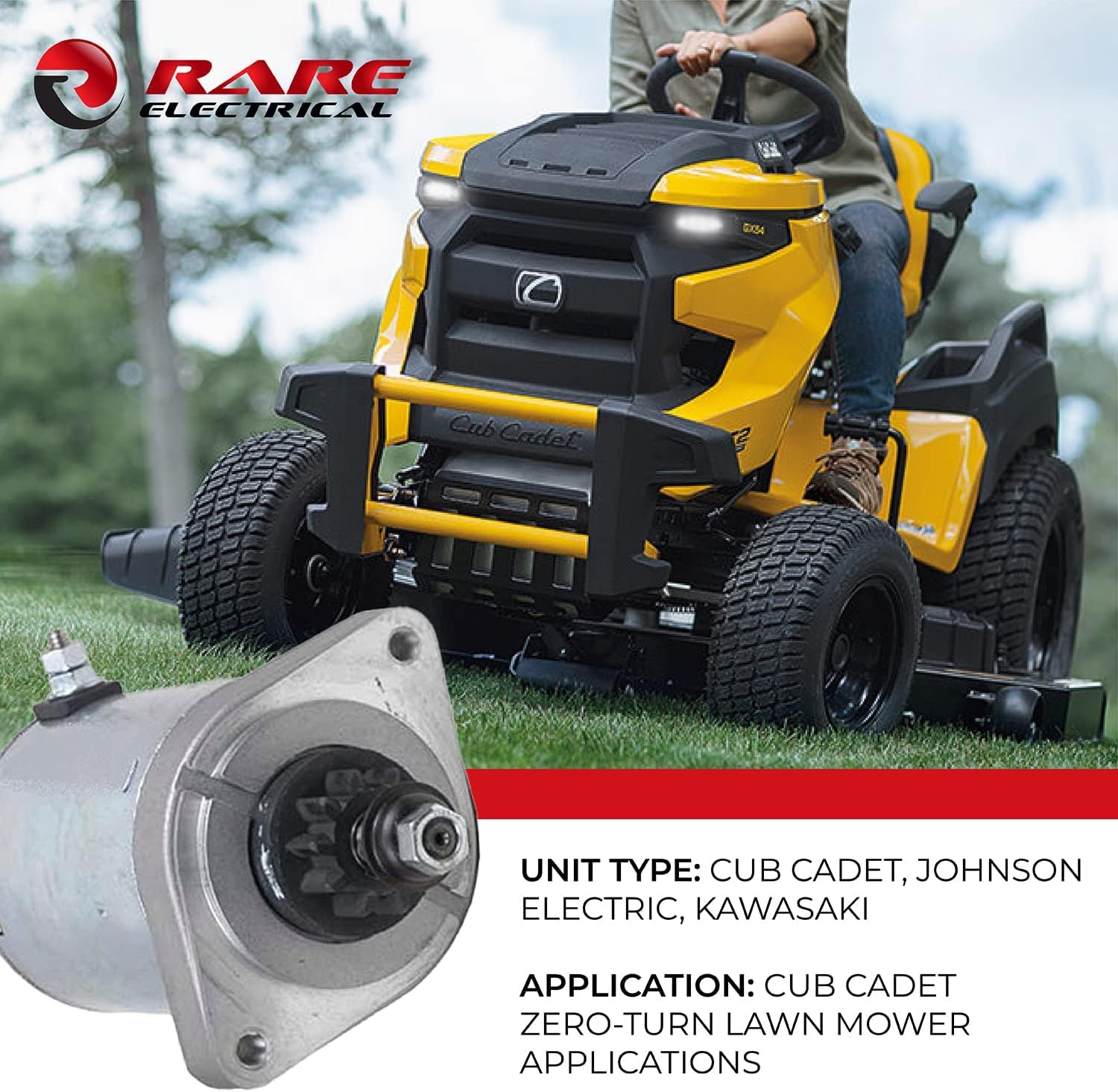 Rareelectrical NEW STARTER MOTOR COMPATIBLE WITH 2012-2014 CUB CADET ZERO TURN Z-FORCE 48 54 60 FR691V-AS04 21163-0711, 21163-0714, 21163-7024, 21163-7034, 21163-7035, FR691V-AS04 MIA11949 MIA11984 Pack of 2