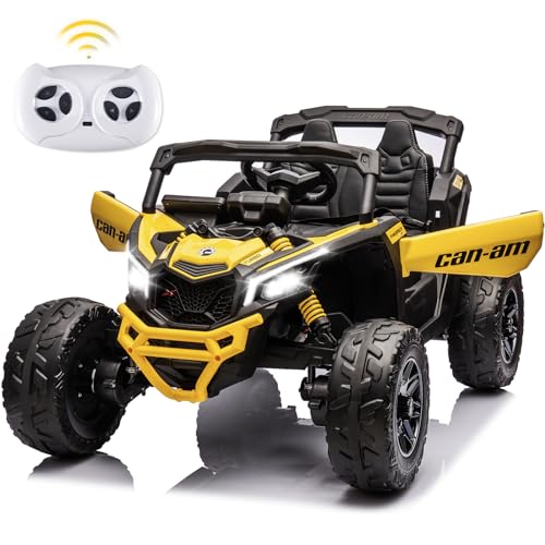 SOAR 24V Ride On Toys - UTV for Kids, 2 Seats Remote Control, 4 Wheeler Quad Off-Road, 7AH Battery Powered 2WD/4WD, Licensed Can-Am, Parental Mode, Orange