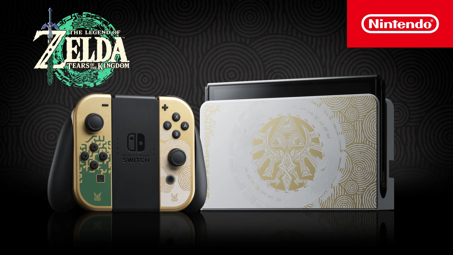 2023 Nintendo Switch OLED Zelda Edition, Green & Gold Joy-Con 64GB Console, Hylian Themed Dock, Zelda: Tears of the Kingdom Game, Mytrix Brownie JoyPad & 3 Accessories: 6 in 1 Bundle - JP Version