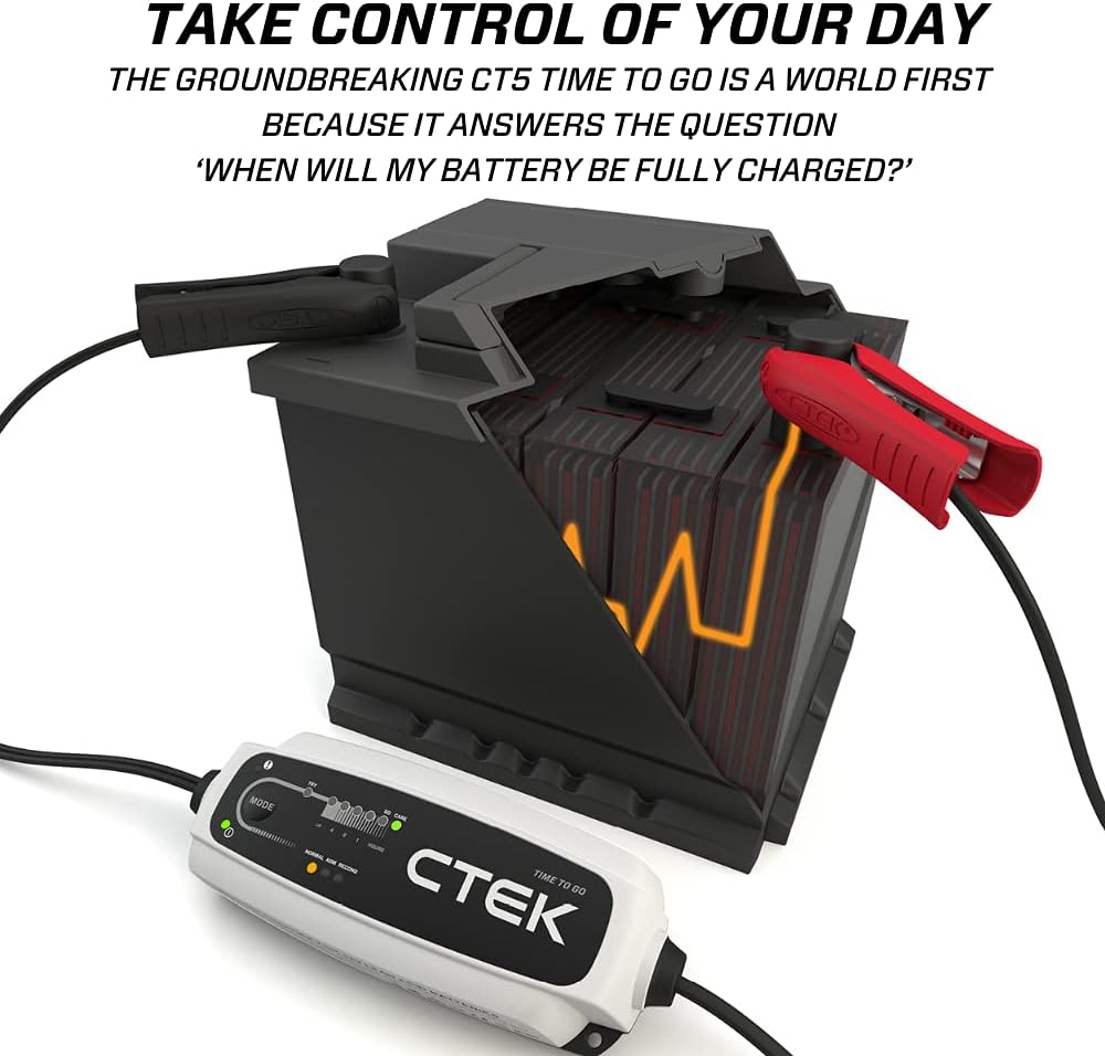 CTEK (40-255) CT5 Time To Go-12 Volt Battery Charger and Maintainer with Accessories