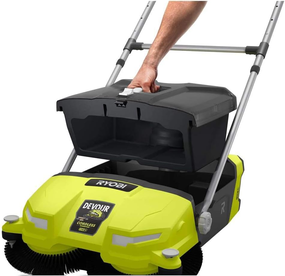 RYOBI 18-Volt ONE+ Lithium-Ion Cordless 4.5 Gal. DEVOUR Debris Sweeper Kit with (1) 1.5 Ah Battery and 18-Volt Charger