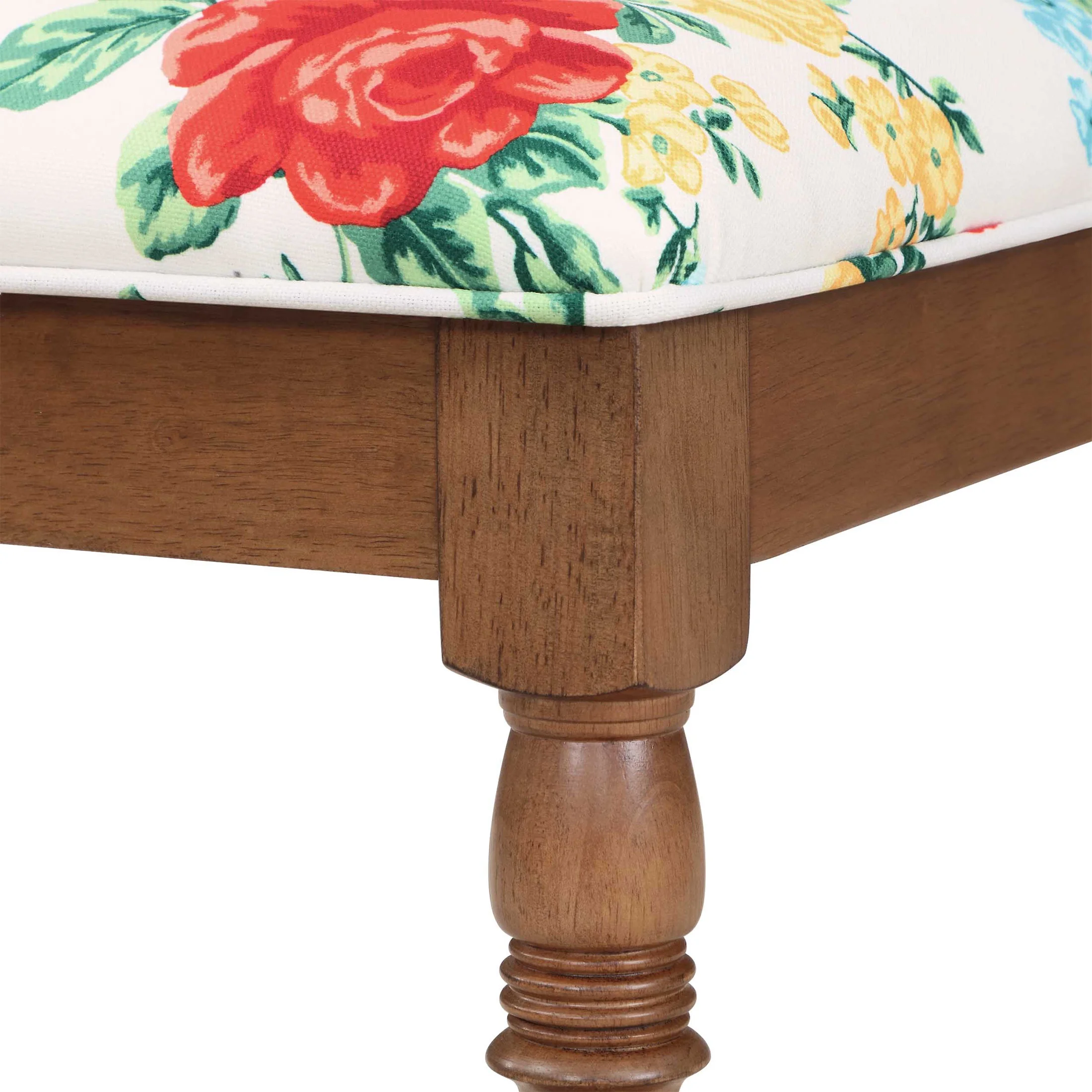 The Pioneer WomanCallie Vintage Floral Dining Chairs Made With Solid Wood Frame, Set of 2, Walnut Finish