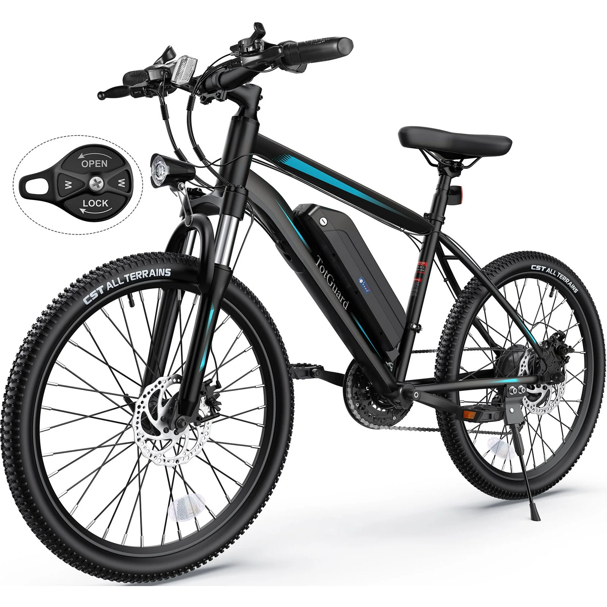 TotGuard Electric Bike, Electric Bike for Adults, 26 Ebike 350W Adult Electric Bicycles, 19.8MPH Electric Mountain Bike, 36V 374.4WH Battery, Suspension Fork, Shimano 21 Speed Gears