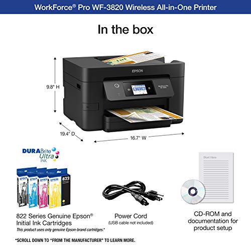 Epson EcoTank ET-2850 Wireless Color All-in-One Cartridge-Free Supertank Printer with Scan, Copy and Auto 2-sided Printing - White (Renewed)