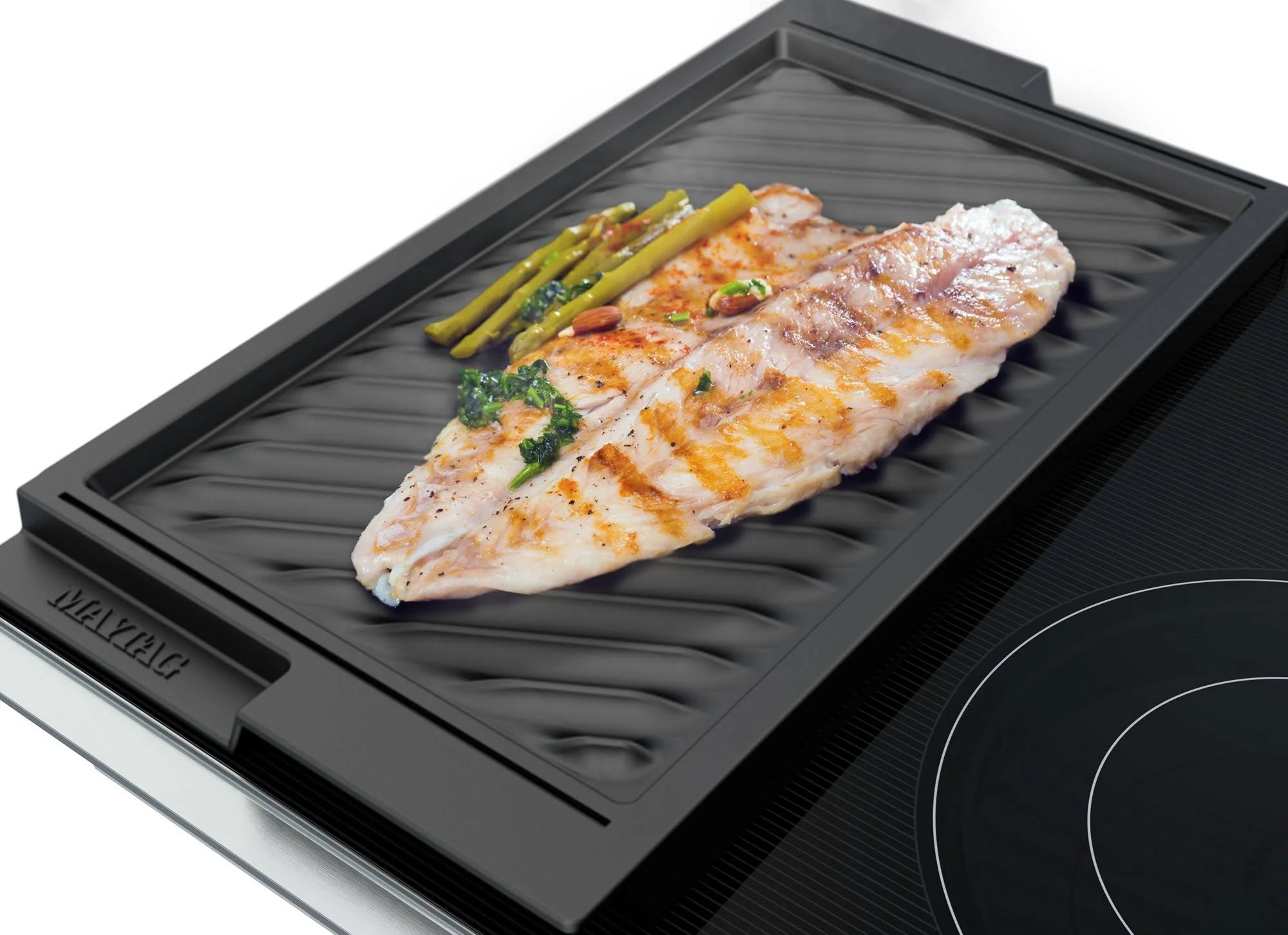 Maytag MEC8830HS 30-Inch Electric Cooktop with Reversible Grill and Griddle Stainless Steel