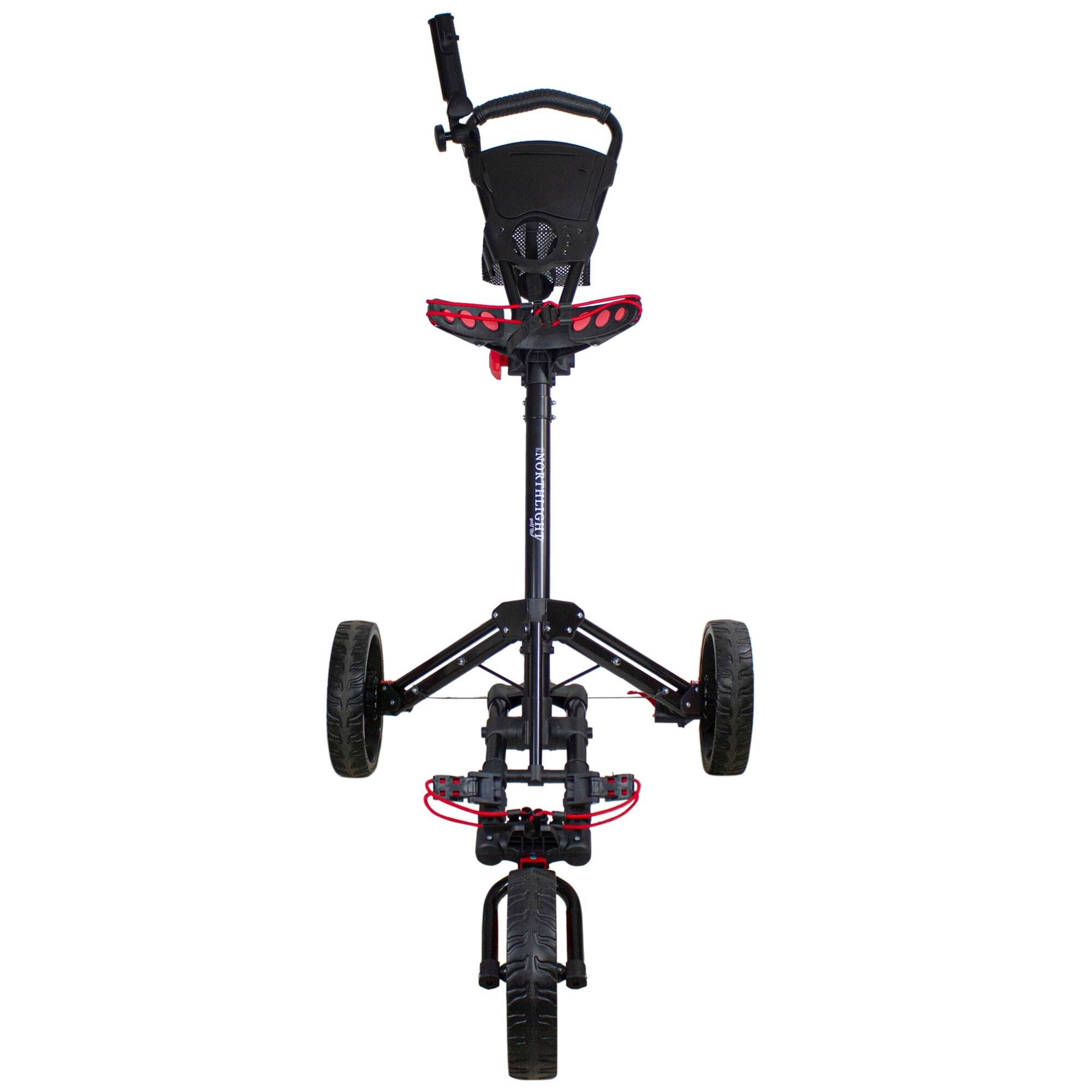 48x22 Black Easy Folding 3 Wheel Golf Bag Push Cart