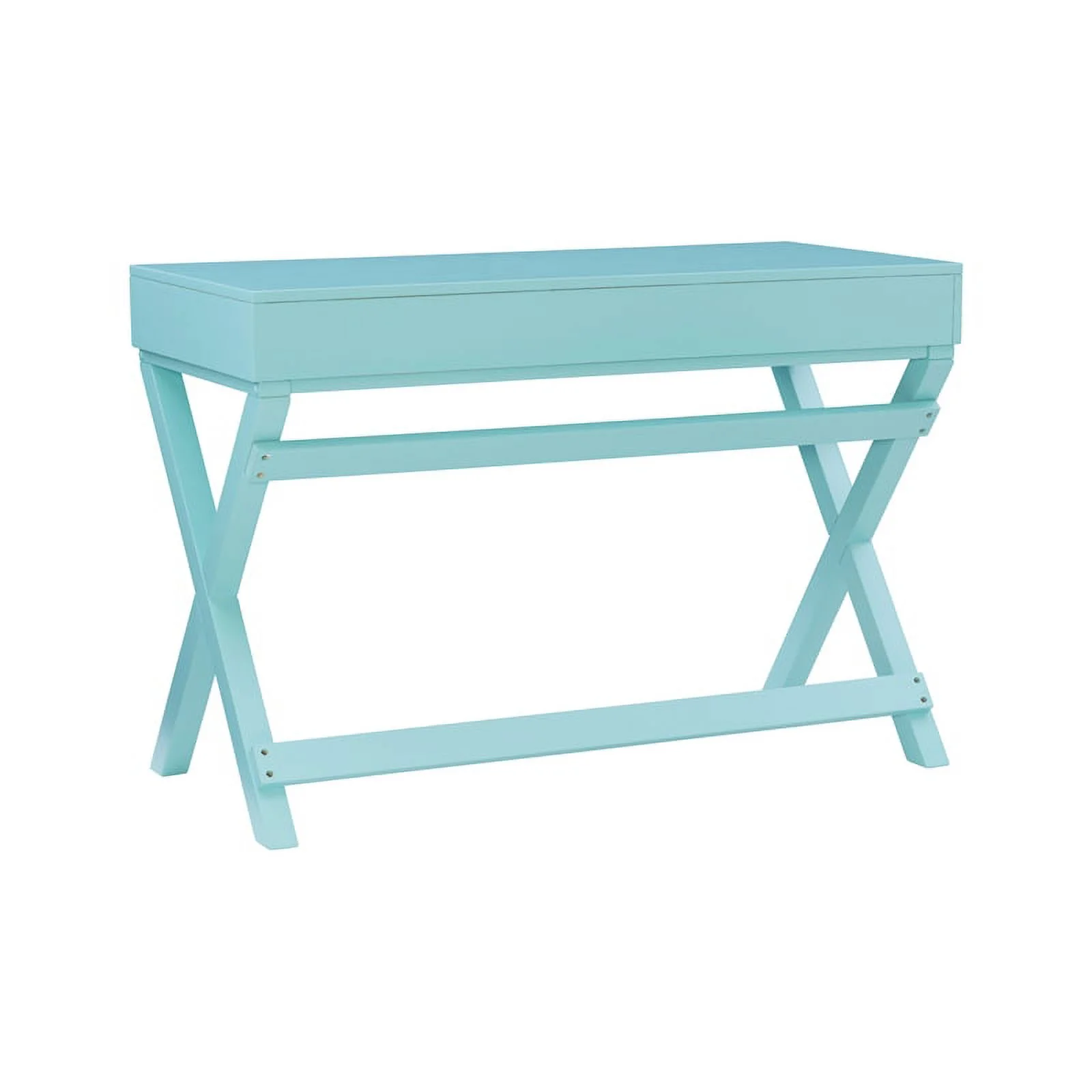 Linon Peggy Wood Two Drawer Writing Desk in Blue