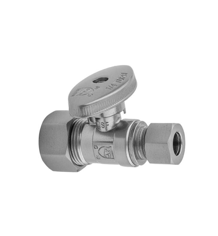 Jaclo 623-7-PG Quarter Turn Straight Pattern 5/8x22 O.D. Compression (Fits 1/2x22 Copper) x 1/2x22 O.D. Supply Valve - Polished