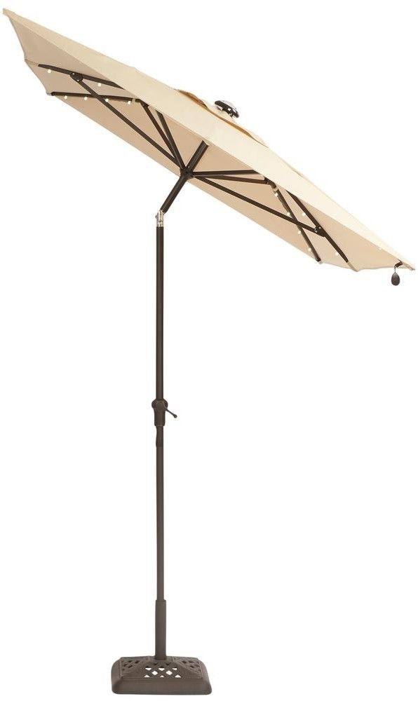 Hampton Bay YJAUC-171-RC2 10 ft. x 6 ft. Aluminum Solar Patio Umbrella in Cafe