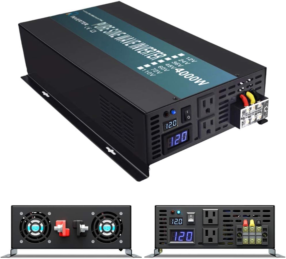 Reliable Pure Sine Wave Power Inverter 1500Watt 24V DC to 110V 120V with Remote Control Dual AC Outlets for CPAP RV Car Off Grid System