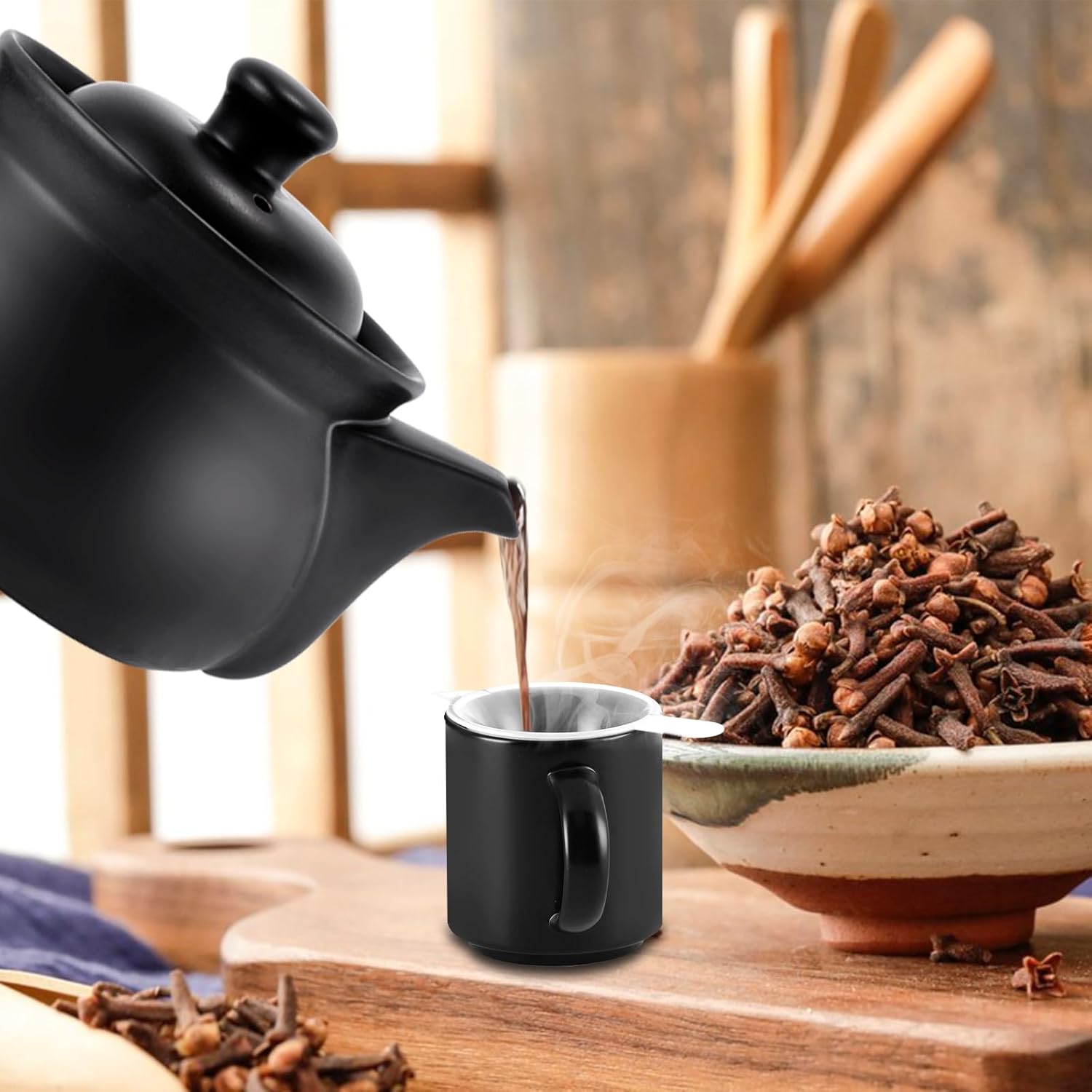 Chinese Medicine Pot 4.22 Quart Electric Herbal Medicine Cooker 110V Electric Chinese Ceramic Herb Tea Maker for Herbs within 1200g