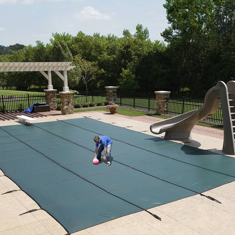 Arctic Armor WS2028B Blue 20-Year Ultra Light Solid Safety Cover for 14-ft x 28-ft Pool w/ Left Step