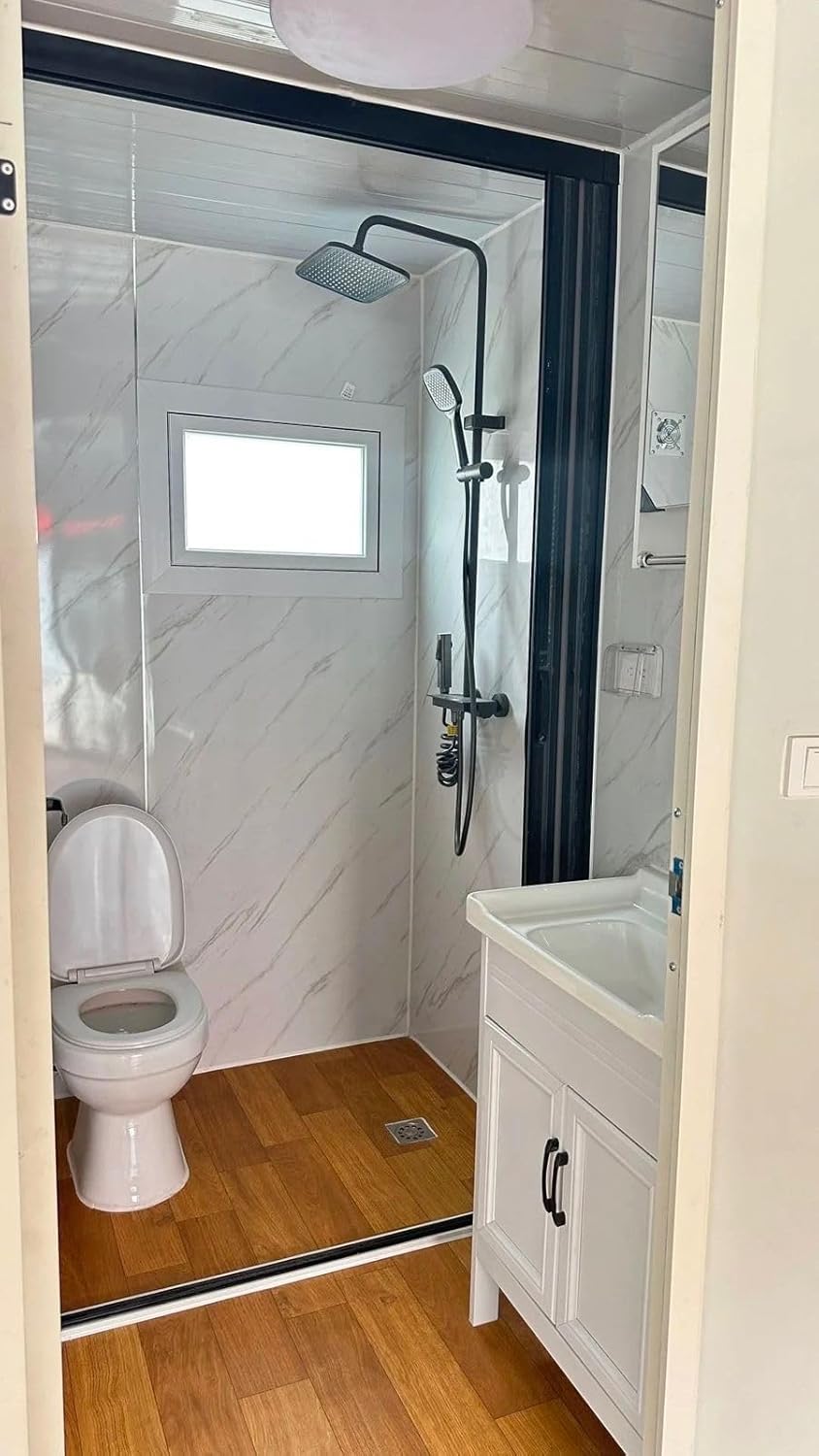 Expandable Tiny Home with Bathroom, Kitchen, 20ft Length, Portable Container House, Windows & Doors