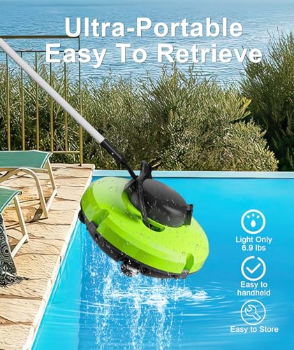 Cordless Pool Vacuum Cleaner for above Ground Pools, Robotic Pool Cleaner