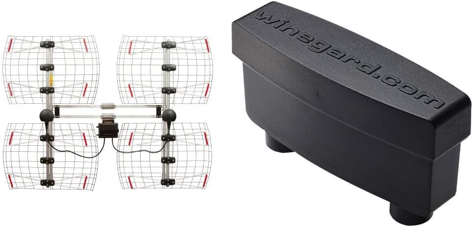 Antennas Direct 8-Element Bowtie TV Antenna, 70 Miles Range, Multi-directional, Indoor, Attic, Outdoor Applications, Special Bracket to Turn Both Panels, All-Weather Mounting Hardware, Adjustable Mast Clamp, 4K Ready, Silver - DB8e - DB8-E