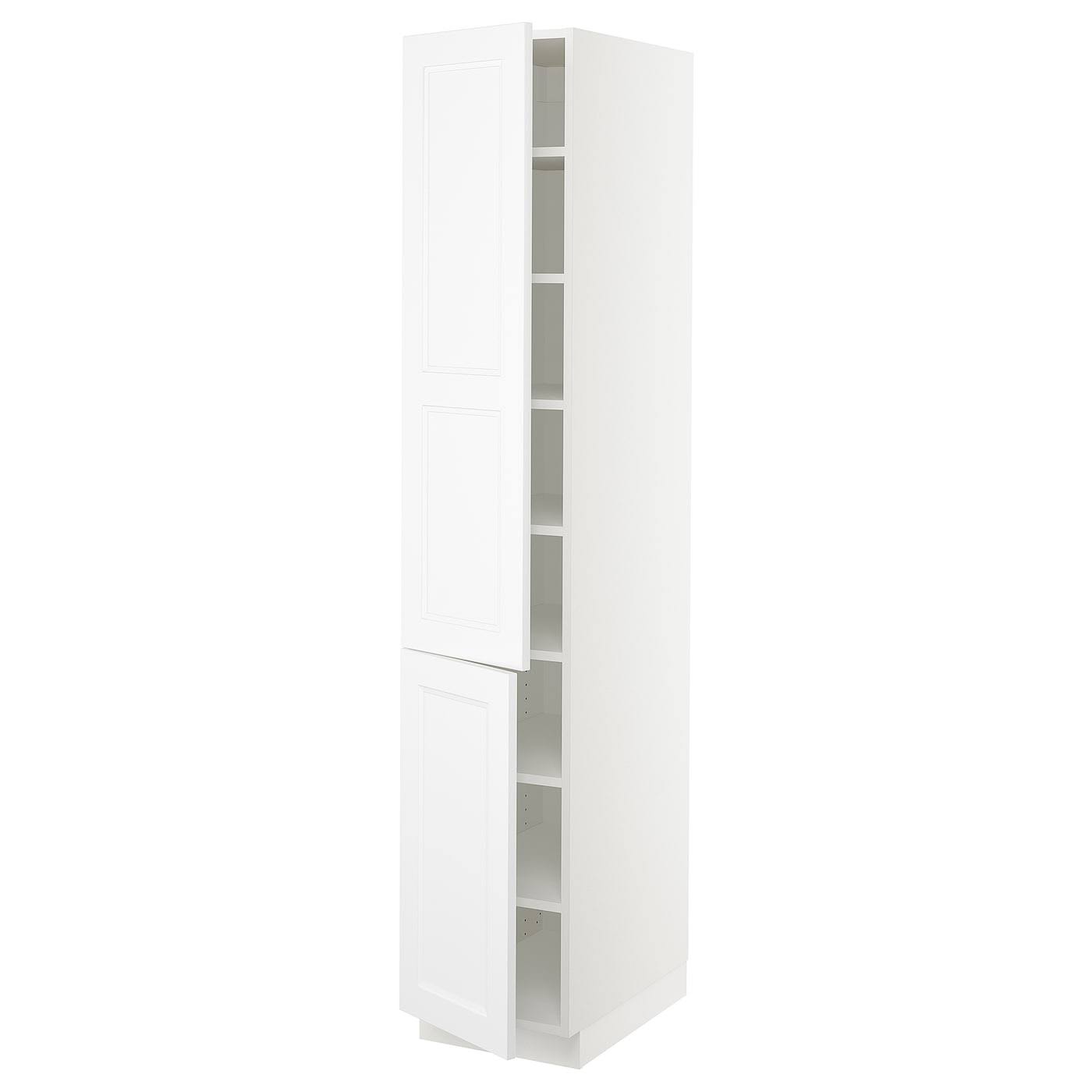 IKEA - SEKTION High Cabinet with shelves/2 Doors, white/Axstad Matt White, 15x24x80 99364162