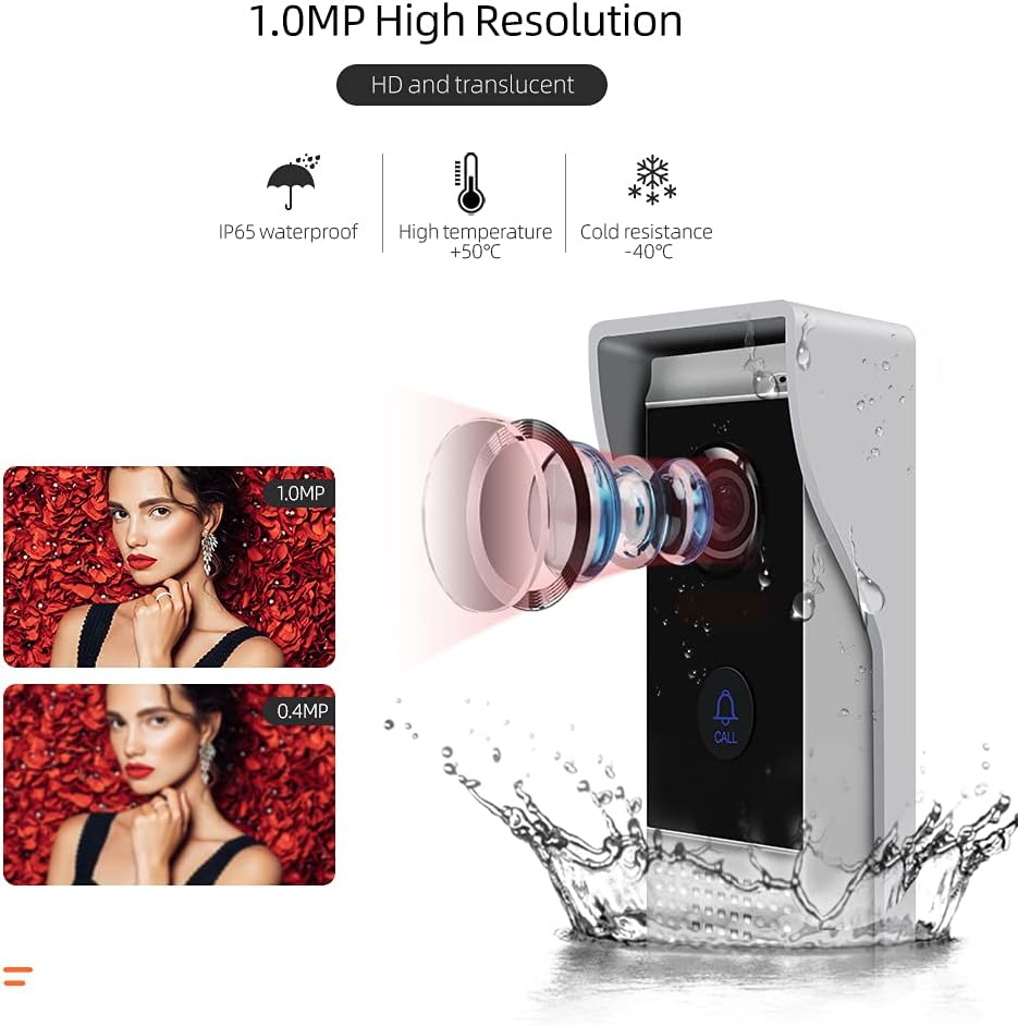JeaTone Wireless Wifi Smart IP Doorbell with Camera and Monitor,7 Inch with 1200TVL 32GB SD Card Wired Doorbell Camera for home security set,Night Vision,Support Smartphone Remote unlock