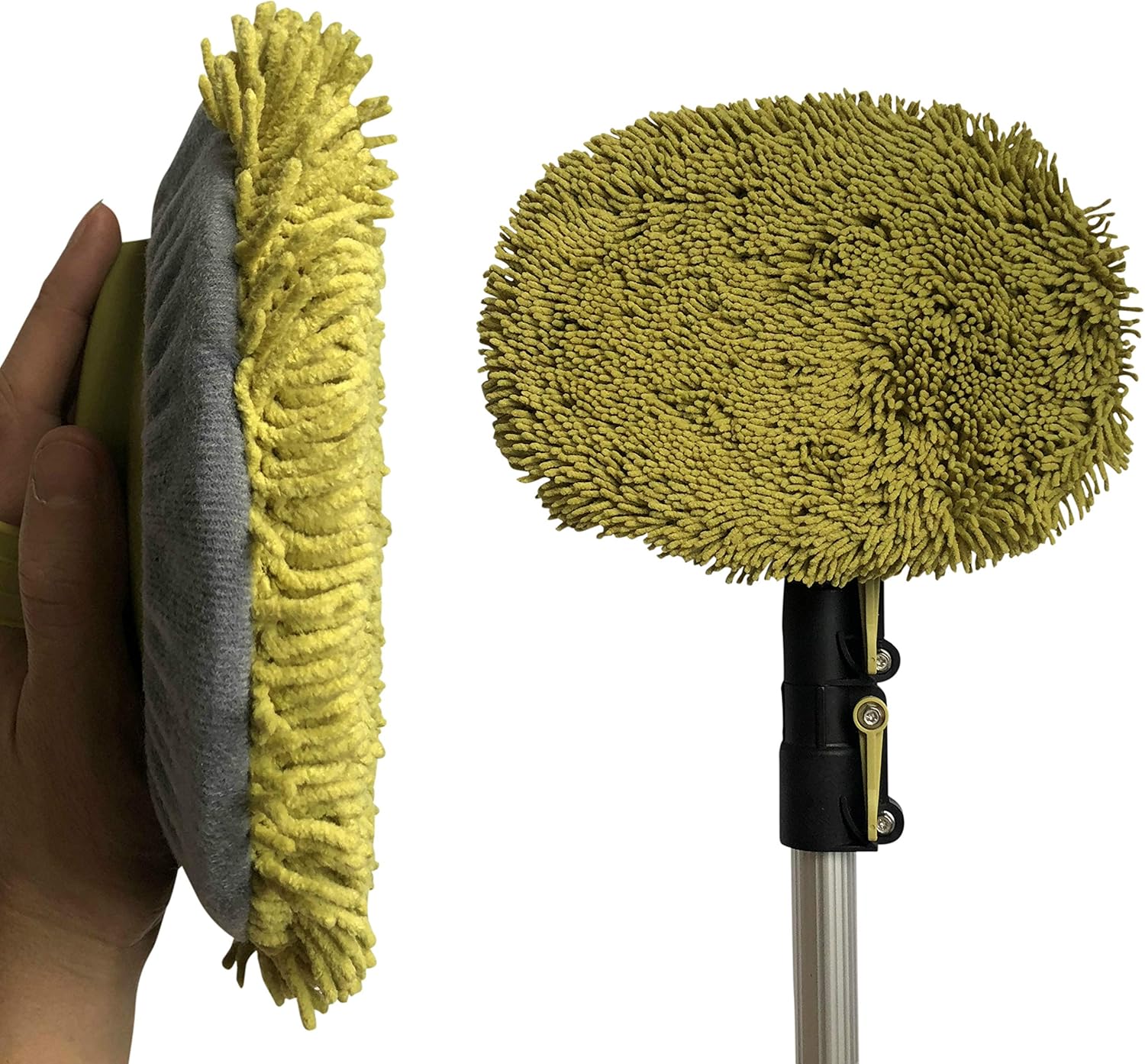 DocaPole Wall Duster with 6-24 Foot Extension Pole: Includes Telescoping Pole and Chenille Microfiber Cleaning Head for Use as Baseboard Cleaner, Wall Duster, and on High Reach Ceilings