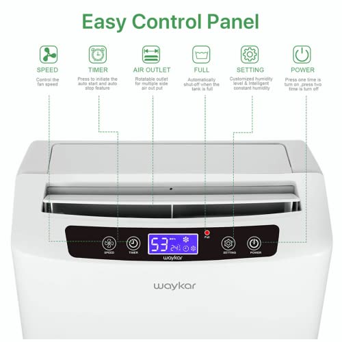 Waykar Energy Star Dehumidifier for Home, Basements and Large Rooms with Drain Hose and Water Tank