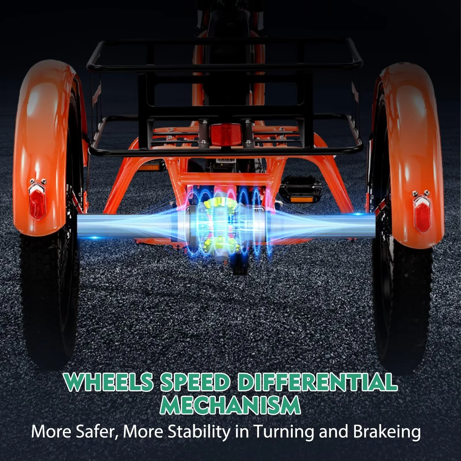 MOPHOTO 16MPH 500W 48V 14.5Ah 20" Electric Folding Tricycle for Women, Electric Motorized Tricycle Adult, Fat Tire 3 Wheel Electric Bikes, Step-Thru 1-Speed Electric Trike for Senior, Men - Curated Treasures Market