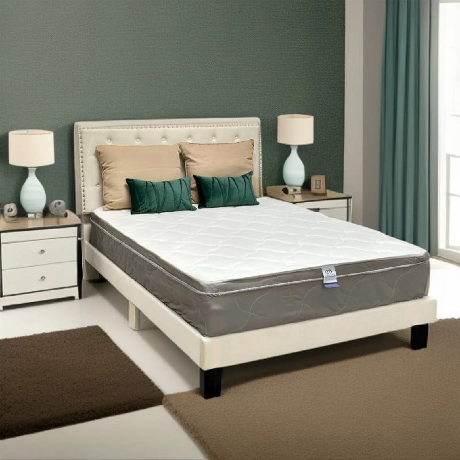 Queen Mattress - 8 Inch Comfort Foam & Spring Hybrid Mattress - Tight Top - Medium Firm - Oliver & Smith
