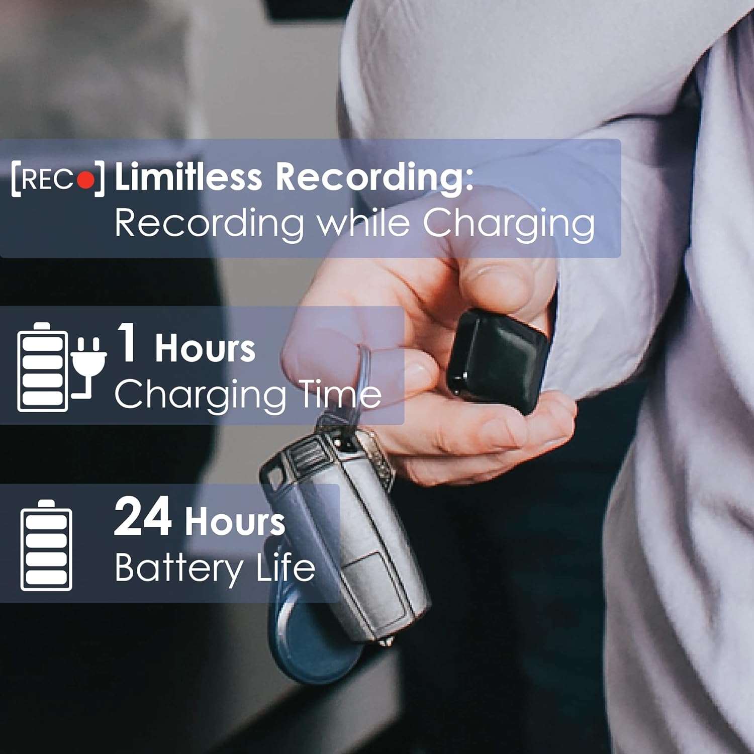 Mini Voice Recorder - Voice Activated Recording - 512 Hours Recording Capacity, Up to 24 Hours Battery Life, Password Protection, Easy to Use, Up to 1536 kBps - Patented by ATTO Digital Pack of 2