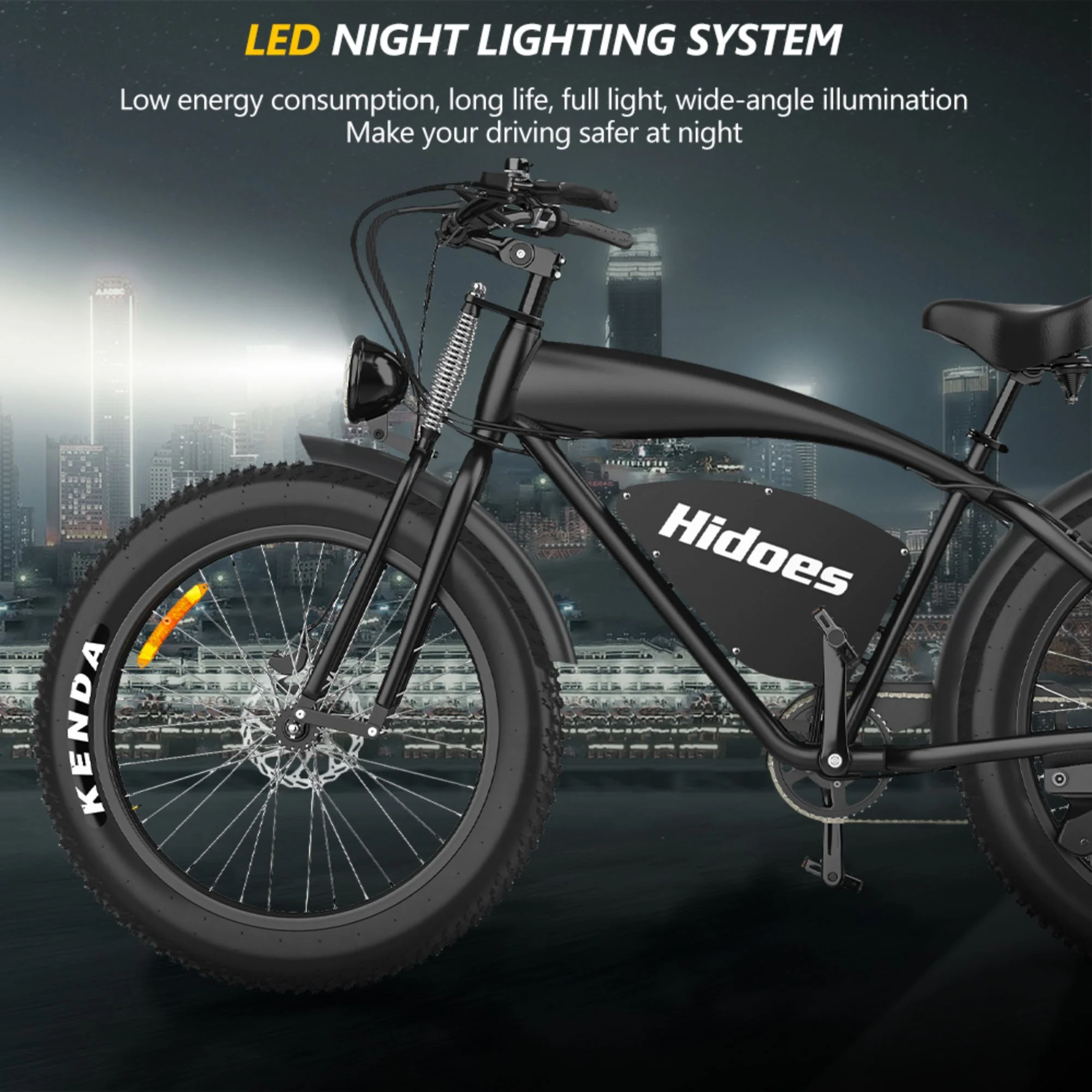 Hidoes Adult Electric Mountain Bikes Commute Ebike 1200W up to 49 Miles Long Range & 31mph, Pedal Assist E-bike Cruiser Electric Bicycle with Shimano 7 Speeds & 26" Fat Tire