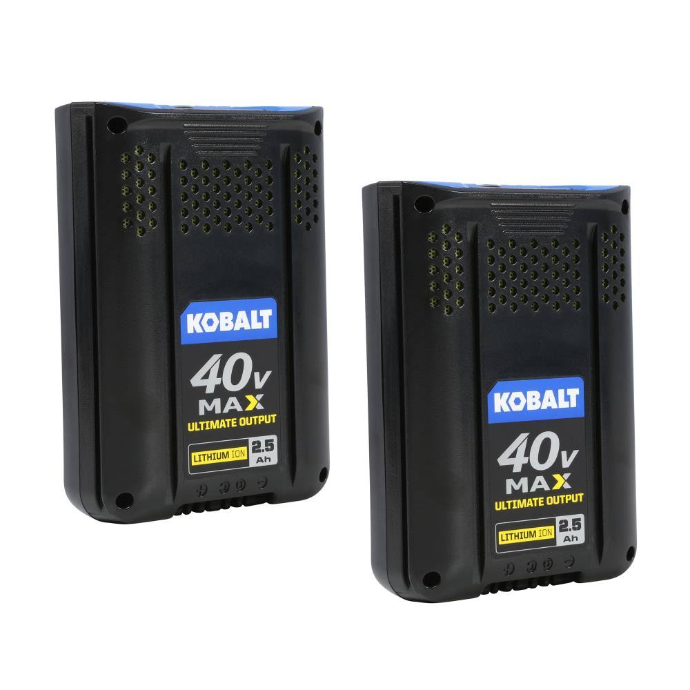 Kobalt 2-Pack 40-Volt Max 2.5 Ah Rechargeable Lithium Ion (Li-Ion) Cordless Power Equipment Battery | KBK 0140-06