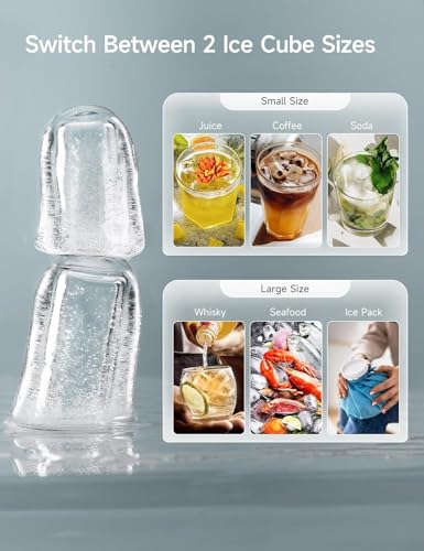 HiCOZY Ice Maker Countertop,Ice in 6 Mins, 24 lbs/Day, Portable & Compact Gift with Self-Cleaning,for Apartment/Under Cabinet/Kitchen/Office/Camping/RV/Home Bar